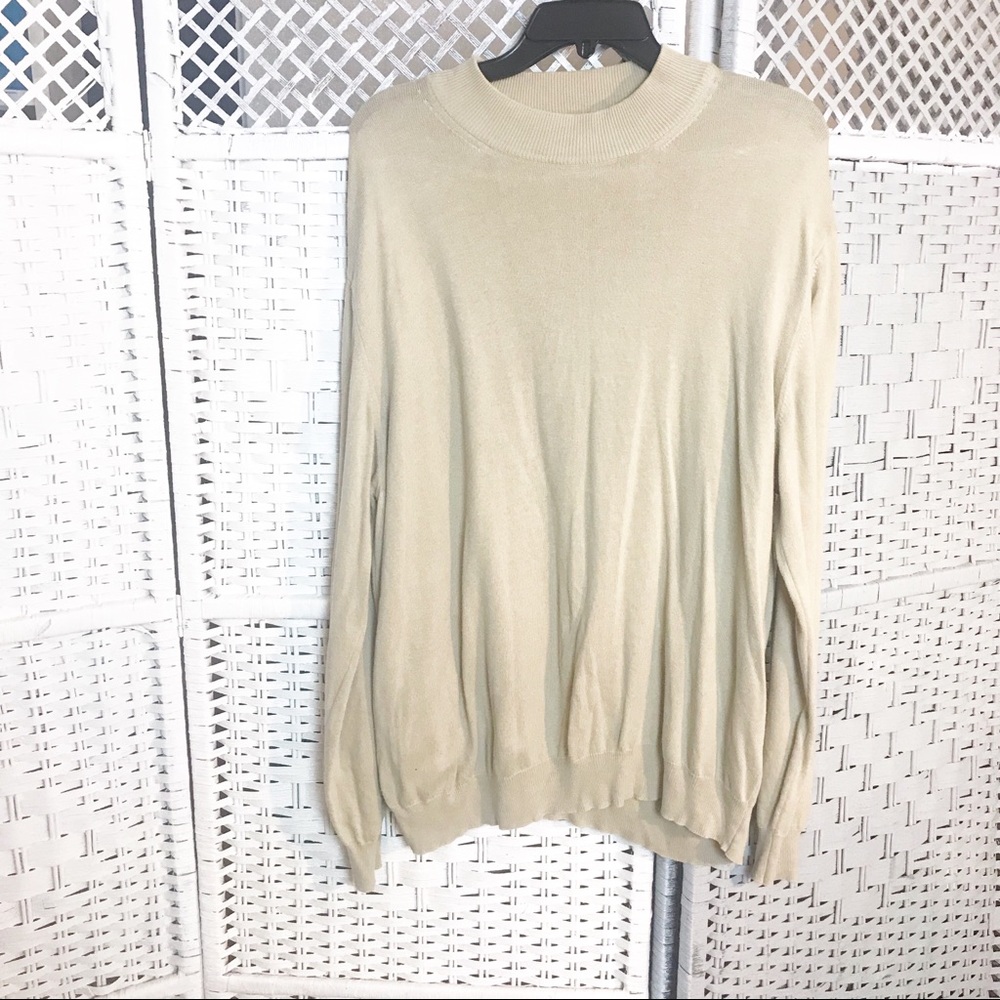 Murano by Raffi Sweater  Cotton crew neck XL KHAKI